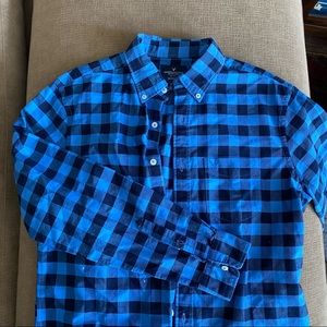 American Eagle Buffalo Plaid Button Down - Blue - Medium